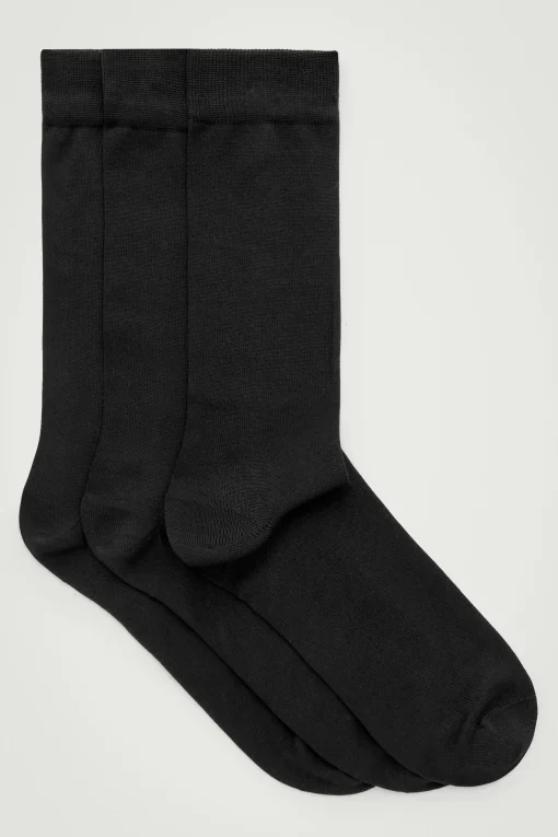 COS Intimo E Calze>CONFEZIONE DA 3 PAIA DI CALZINI IN COTONE Nero