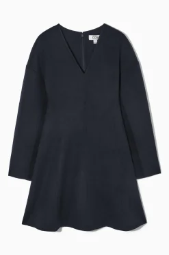 COS Abiti E Tute>VNECK DOUBLEFACED WOOL DRESS